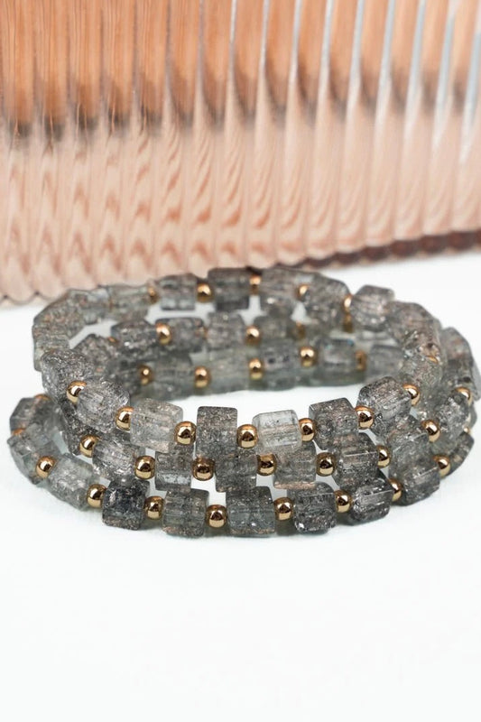 Smokey Glitter Bead Bracelet Set