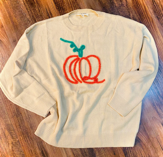 Pumpkin Shimmer Yarn Sweater